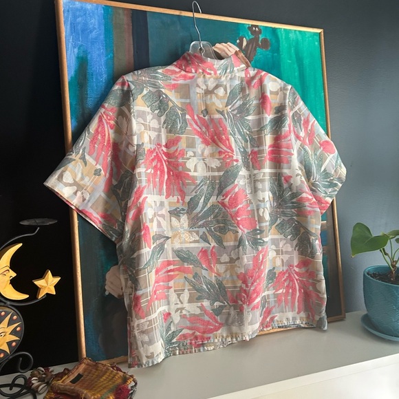 D’Allairds Tropical Print Short Sleeve Blouse L - Picture 12 of 16